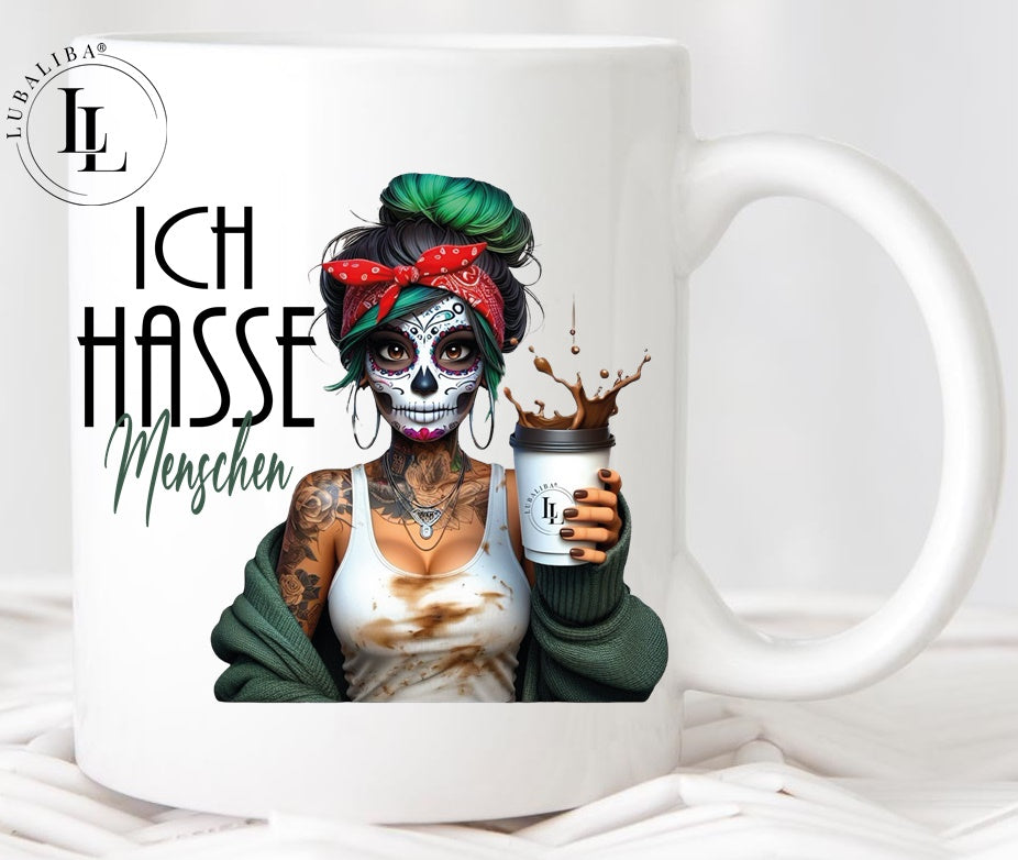 Ich Hasse Menschen Tasse Keramik Motiv: DVJ